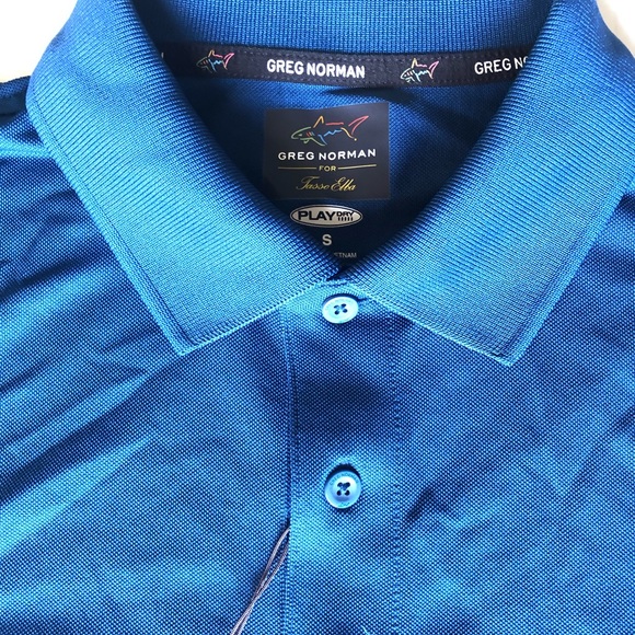 Greg Norman Men's 5 Iron Zip Golf Polo (Blue Socket, Small) - Picture 5 of 6